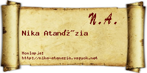 Nika Atanázia névjegykártya